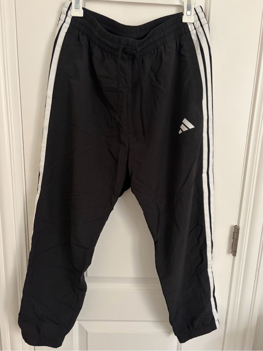 adidas Black windbreaker joggers with White Side Stripes - Picture 2 of 3